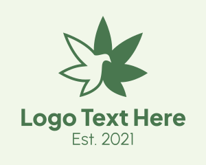 Weed Bird Leaf logo design