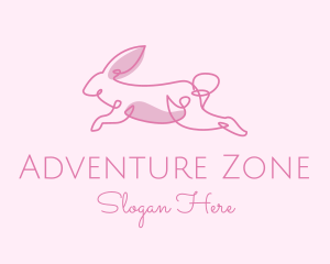 Pink Minimalist Rabbit logo design