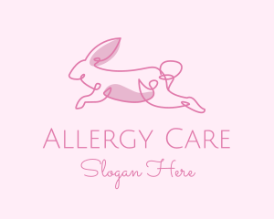 Pink Minimalist Rabbit logo design