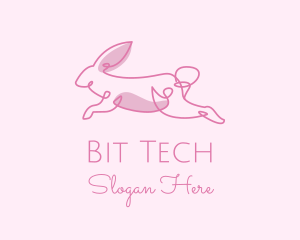 Pink Minimalist Rabbit logo design