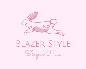 Pink Minimalist Rabbit logo design