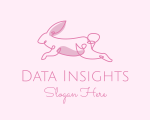 Pink Minimalist Rabbit logo design