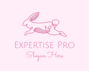 Pink Minimalist Rabbit logo design