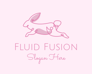 Pink Minimalist Rabbit logo design