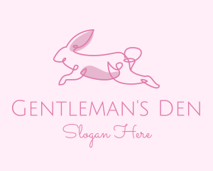 Pink Minimalist Rabbit logo design