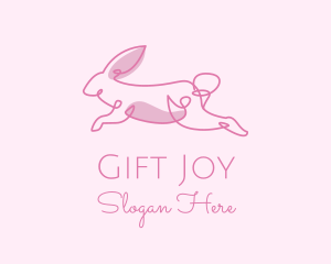 Pink Minimalist Rabbit logo design