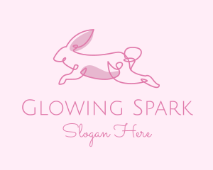 Pink Minimalist Rabbit logo design