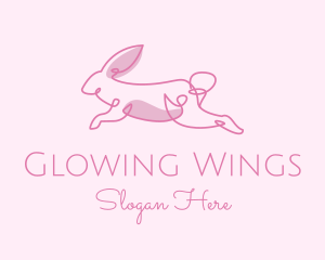 Pink Minimalist Rabbit logo design