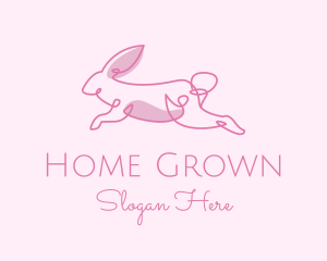Domestic - Pink Minimalist Rabbit logo design