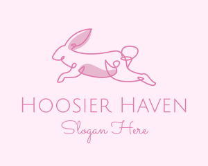 Pink Minimalist Rabbit logo design