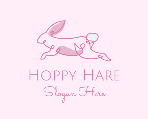 Rabbit - Pink Minimalist Rabbit logo design
