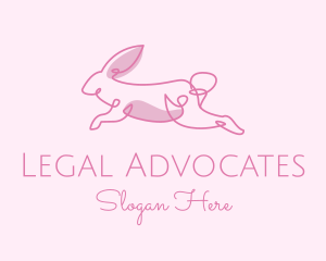 Pink Minimalist Rabbit logo design