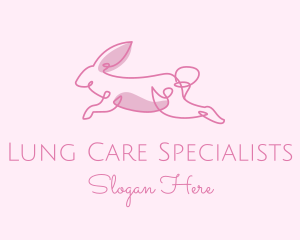 Pink Minimalist Rabbit logo design