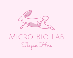 Pink Minimalist Rabbit logo design