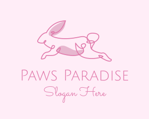 Pink Minimalist Rabbit logo design