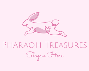 Pink Minimalist Rabbit logo design