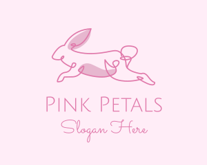 Pink - Pink Minimalist Rabbit logo design