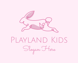 Pink Minimalist Rabbit logo design