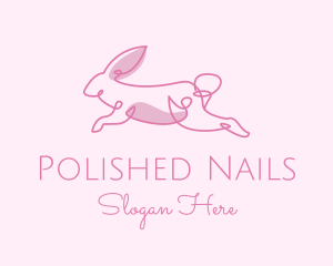 Pink Minimalist Rabbit logo design