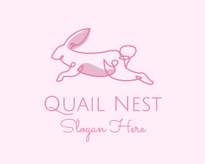 Pink Minimalist Rabbit logo design