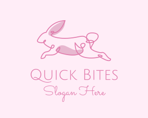 Pink Minimalist Rabbit logo design