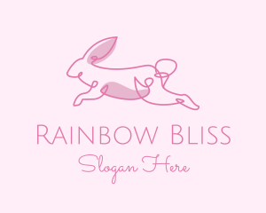 Pink Minimalist Rabbit logo design