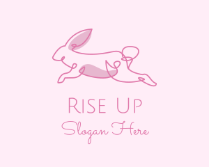 Pink Minimalist Rabbit logo design