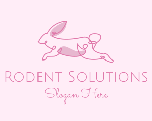 Rodent - Pink Minimalist Rabbit logo design