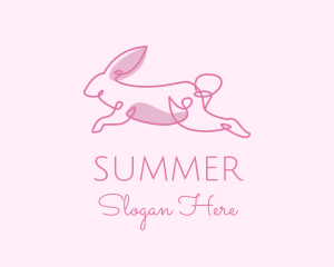 Pink Minimalist Rabbit logo design