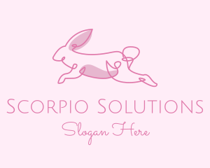 Pink Minimalist Rabbit logo design