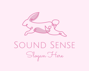 Ear - Pink Minimalist Rabbit logo design