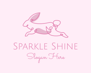 Pink Minimalist Rabbit logo design