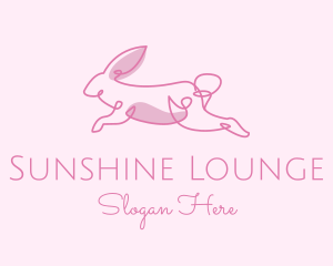 Pink Minimalist Rabbit logo design