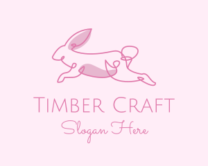 Pink Minimalist Rabbit logo design