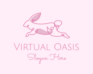 Pink Minimalist Rabbit logo design