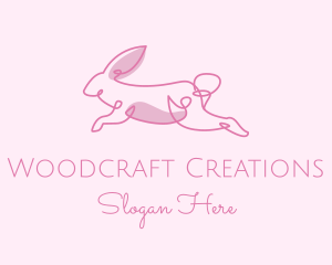 Pink Minimalist Rabbit logo design