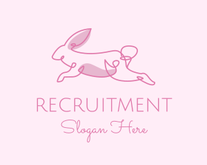 Pink Minimalist Rabbit logo design