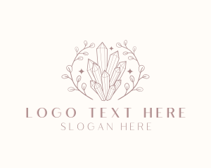 Foliage - Rustic Crystal Gemstone logo design