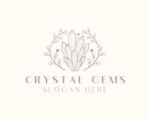 Rustic Crystal Gemstone logo design