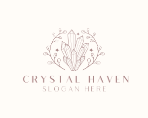 Rustic Crystal Gemstone logo design