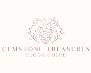 Rustic Crystal Gemstone logo design
