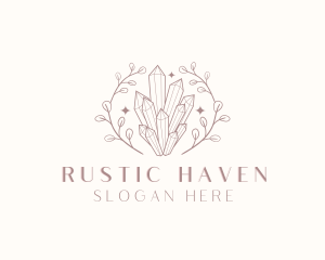 Rustic Crystal Gemstone logo design