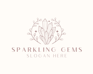 Rustic Crystal Gemstone logo design