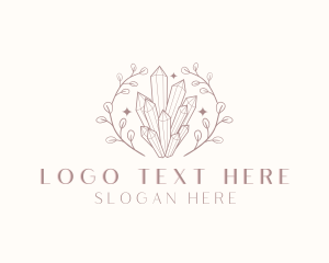 Crystal - Rustic Crystal Gemstone logo design