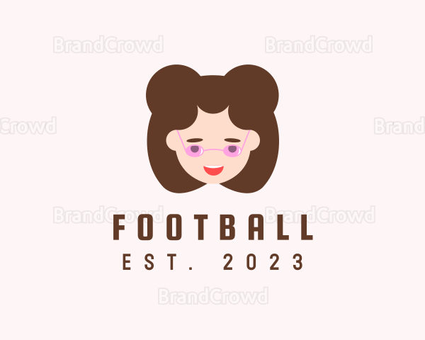 Glasses Girl Head Logo