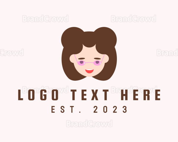 Glasses Girl Head Logo