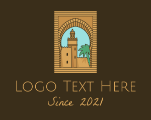 Morocco - Koutoubia Mosque Landmark logo design