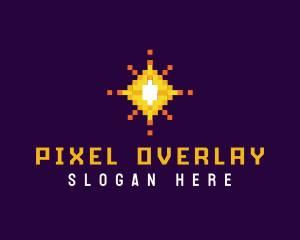 Pixel Sparkle Star logo design