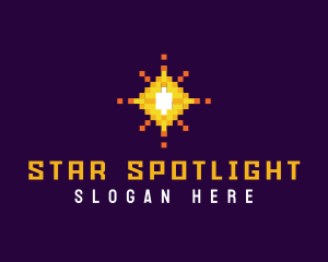 Pixel Sparkle Star logo design