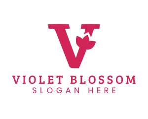 Pink Petal Letter V logo design